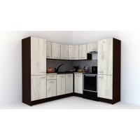 Bucatarie de Colt GENA NEW 12 DR. 210-230, Fara Corp de Cuptor, Wenge / Decor K001